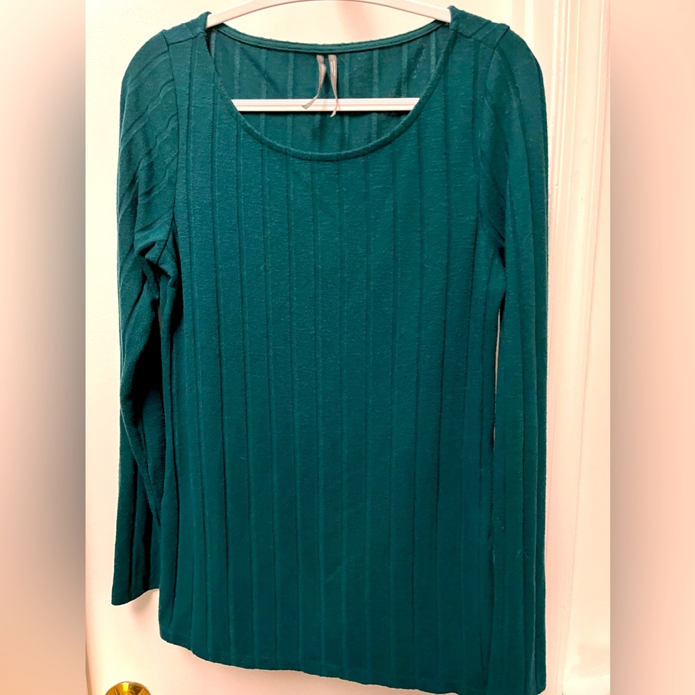 Anthropologie teal side split sweater